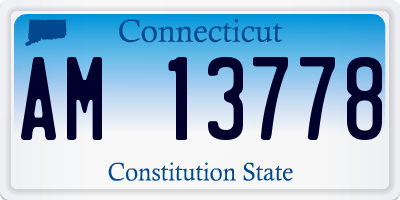 CT license plate AM13778