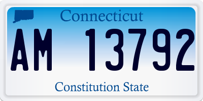 CT license plate AM13792