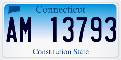 CT license plate AM13793