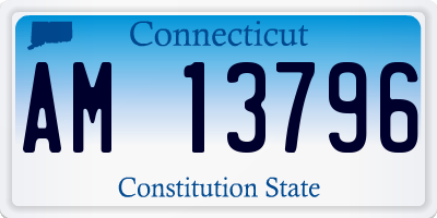 CT license plate AM13796