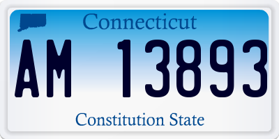 CT license plate AM13893