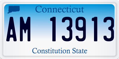 CT license plate AM13913