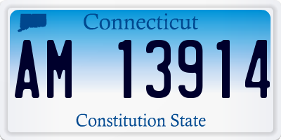CT license plate AM13914