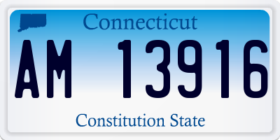 CT license plate AM13916