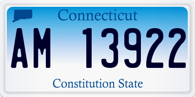 CT license plate AM13922