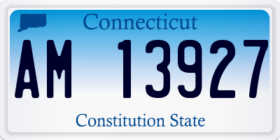 CT license plate AM13927