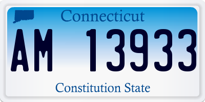 CT license plate AM13933