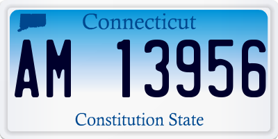 CT license plate AM13956