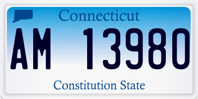 CT license plate AM13980