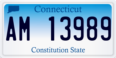 CT license plate AM13989