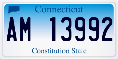 CT license plate AM13992
