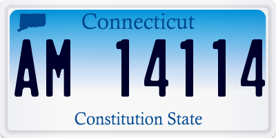 CT license plate AM14114