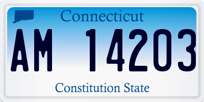 CT license plate AM14203