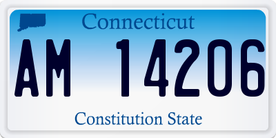 CT license plate AM14206