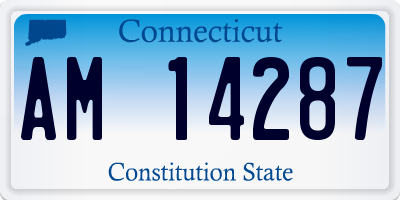 CT license plate AM14287