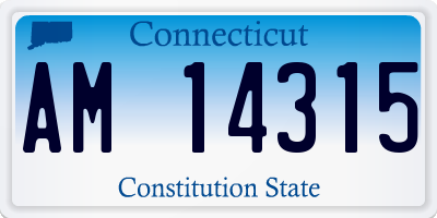 CT license plate AM14315