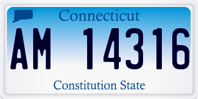 CT license plate AM14316