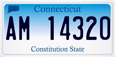 CT license plate AM14320