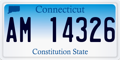 CT license plate AM14326