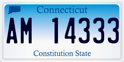CT license plate AM14333