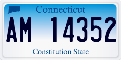 CT license plate AM14352