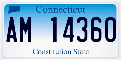 CT license plate AM14360