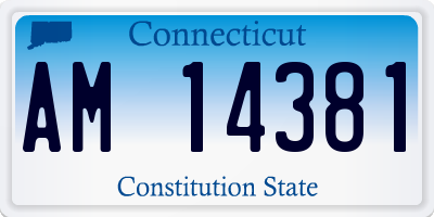 CT license plate AM14381