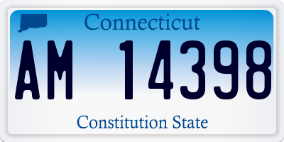 CT license plate AM14398