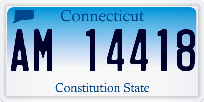 CT license plate AM14418