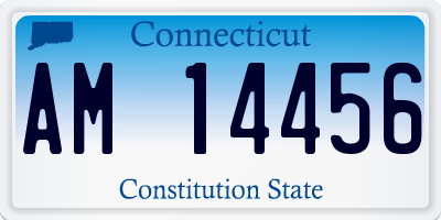 CT license plate AM14456