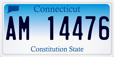 CT license plate AM14476