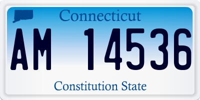 CT license plate AM14536