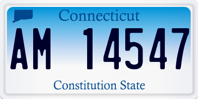 CT license plate AM14547