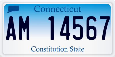 CT license plate AM14567