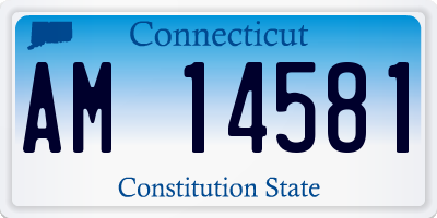 CT license plate AM14581