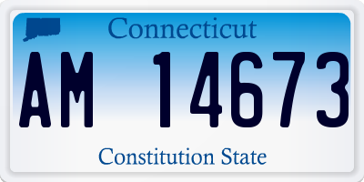 CT license plate AM14673