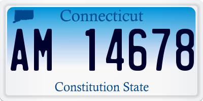 CT license plate AM14678