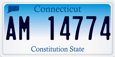 CT license plate AM14774