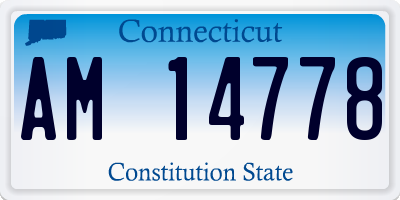 CT license plate AM14778