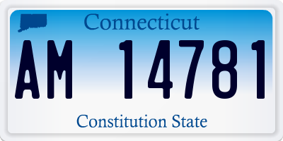 CT license plate AM14781