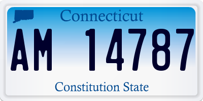 CT license plate AM14787
