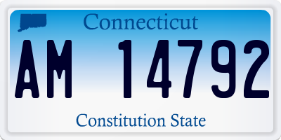 CT license plate AM14792