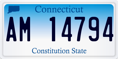 CT license plate AM14794