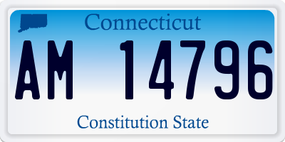CT license plate AM14796