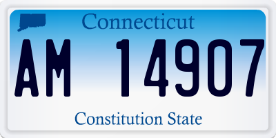 CT license plate AM14907