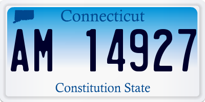 CT license plate AM14927