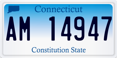 CT license plate AM14947