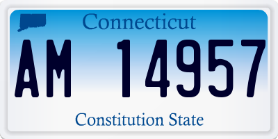 CT license plate AM14957