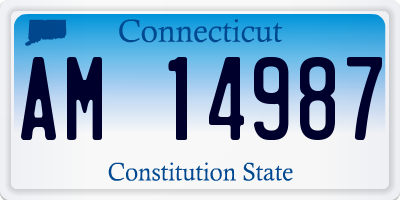 CT license plate AM14987