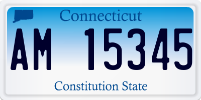 CT license plate AM15345